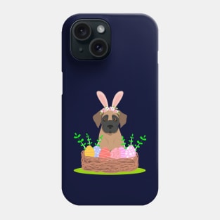 Great Dane Puppy with Bunny Ears and Easter Basket with Eggs Phone Case