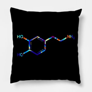 Psychedelic Dopamine Molecule Pillow