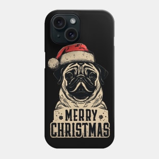 Funny Dog Santa Merry Christmas Vintage Phone Case