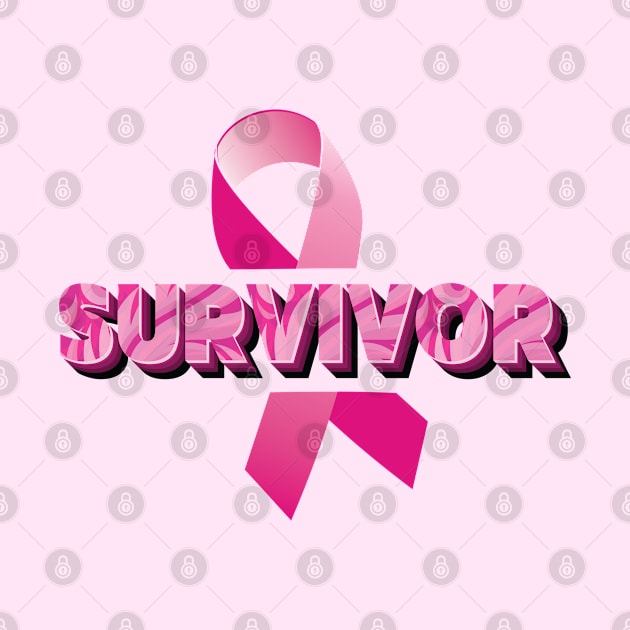 Pink Ribbon for Breast Cancer Awareness - Survivor by sparkling-in-silence