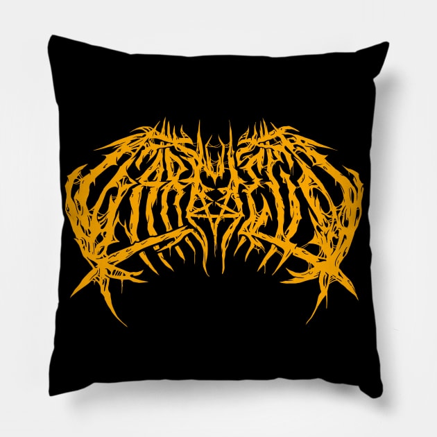 Garfield (Lasagna Orange Variant) - Death Metal Logo Pillow by Brootal Branding