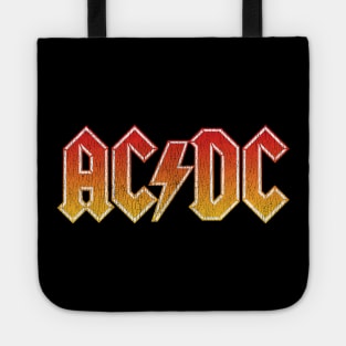 Vintage ACDC Distressed Satire Tribute Hard Rock Heavy Metal Logo Tote