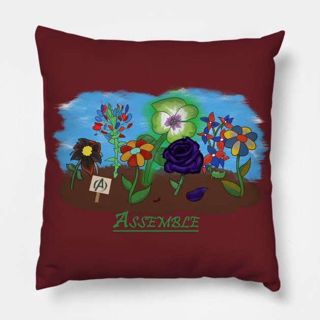 Flowers Assemble Pillow by Smagnaferous