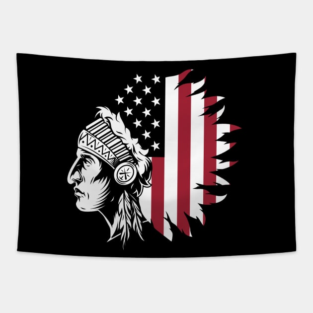 Red Indian Native American Tapestry by who_rajiv