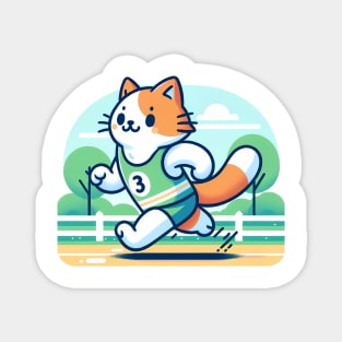 Purrfect Parkrun: Feline Fitness Fun Magnet