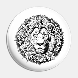 Lion Floral Majesty Pin