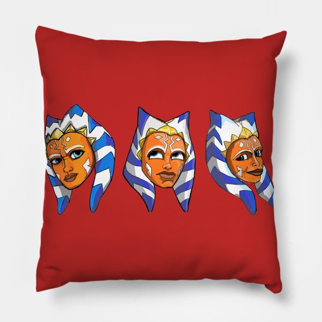 Togruta faces: angry, annoyed, conceited Pillow by alexrsmith1