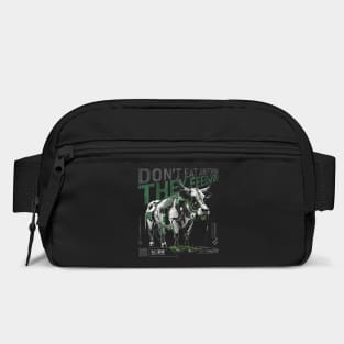 Cyborg Cow 02 (Black) - Don't Eat Anything They Feed You | UndoSisyphus™ Dystechtopia™ Collection Bag