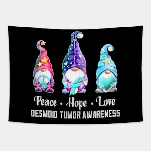 Peace  Love Gnomes Desmoid Tumor Awareness Tapestry