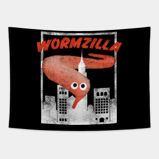 Orange Worm On A String Meme Wormzilla Retro Japanese Style Tapestry