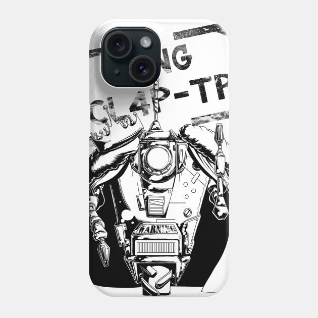 King CL4P-TP (Claptrap) Black and White Phone Case by Art of Arklin