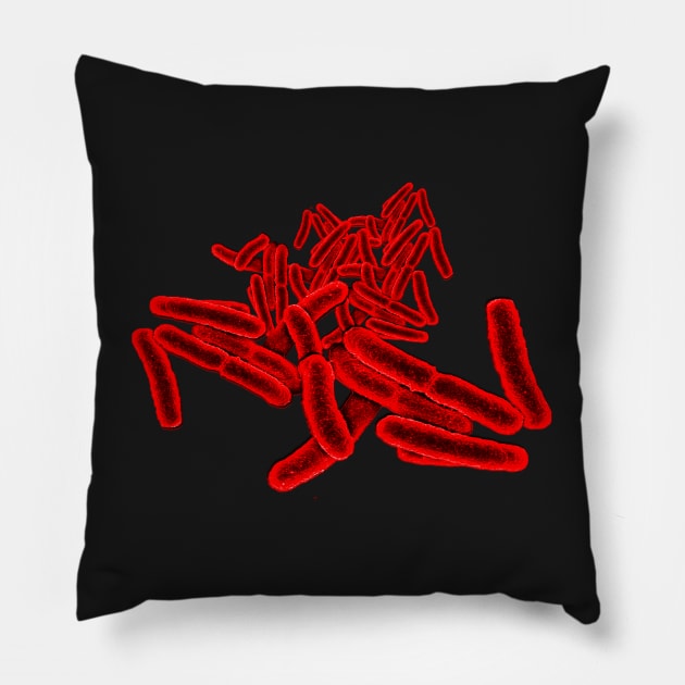 Red Bacteria Pillow by Stelviostrada