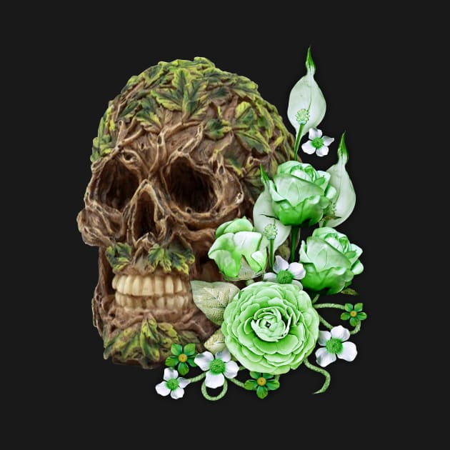 Unique Cool Floral Tree Spirit Skull by Atteestude