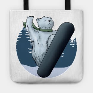 Polar bear as Snowboarder with Snowboard Tote