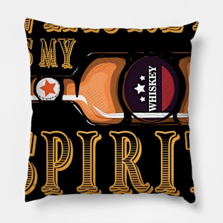 Whiskey Is My Spirit Animal Funny Drinking Saying Pillow