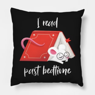 Cute Mouse - I read past bedtime Pillow