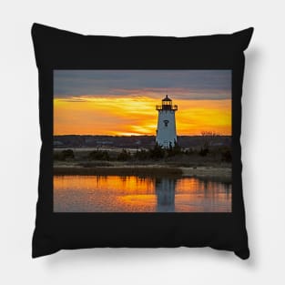 Edgartown MA Lighthouse at Sunrise Martha's Vineyard Cape Cod Pillow