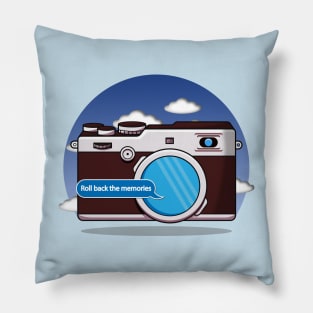 Roll back the memories classic camera design Pillow