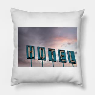 Vintage Sign at Sunrise Pillow