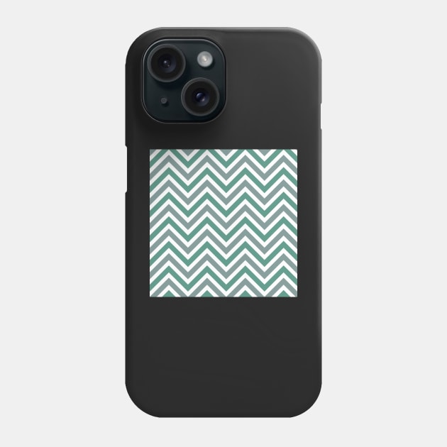 Pale Green Gray Chevron ZigZagFall Halloween Repeat Pattern Phone Case by 2CreativeNomads