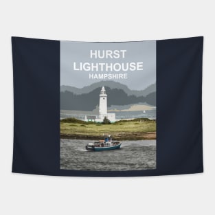 Hurst Lighthouse Hampshire gift. Travel poster Tapestry