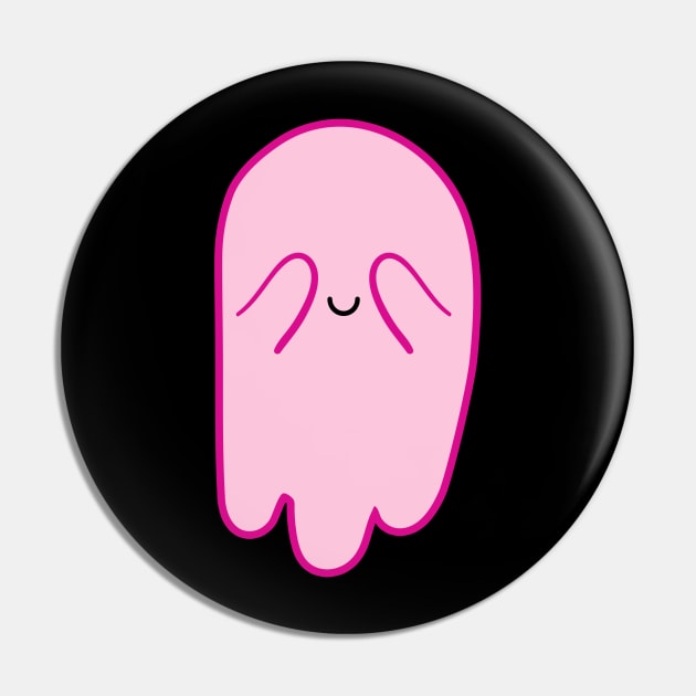 Pink Cute Ghost Boo Pin by Lab Printopia