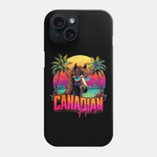 Retro Wave Brown Canadian Horse Good Vibes Phone Case