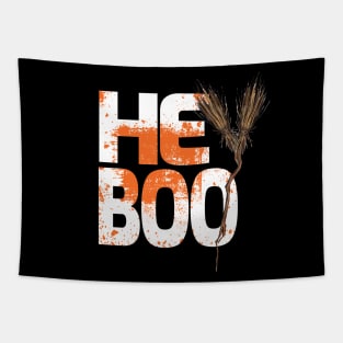 Hey Boo Shirt, Cute Halloween Shirt, Unisex Fall Shirt, magical halloween broomskirt. Tapestry