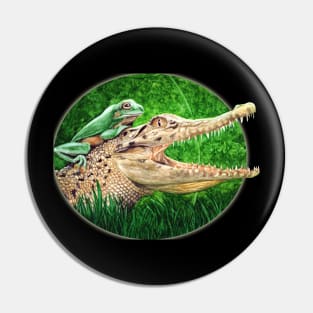 Crocodile Wearing a Frog as a Hat Pin