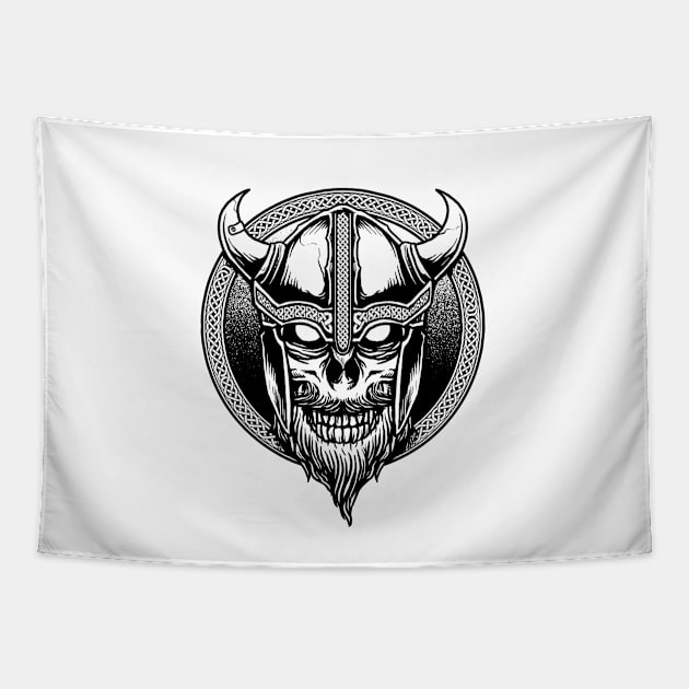 Viking Skull Tapestry by JayVnl