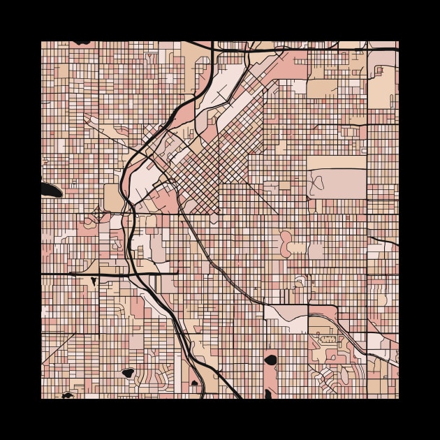 Denver Map Pattern in Soft Pink Pastels by PatternMaps