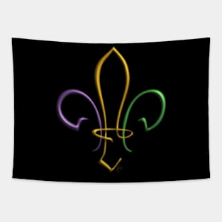 Mardi Gras Gold Purple Green Fleur De Lis Tapestry