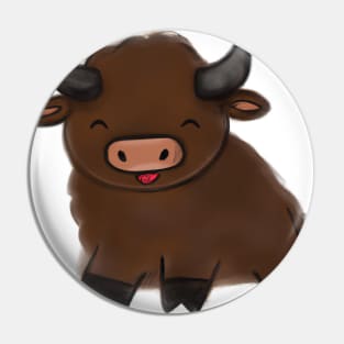 Cute Buffalo Drawing Pin