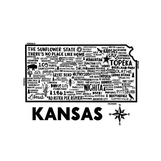 Kansas Map by fiberandgloss