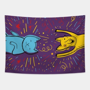 Party Cat Dog Tapestry