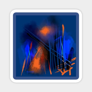 Abstract Blue and Orange Magnet