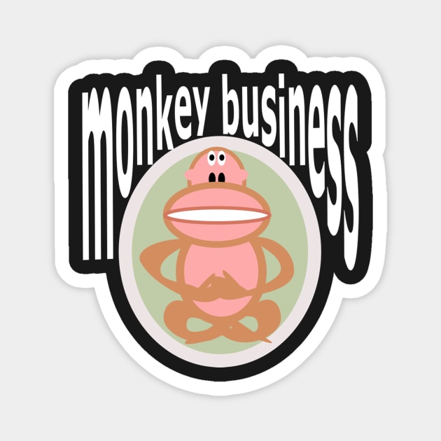 Monkey Business Magnet by krisevansart