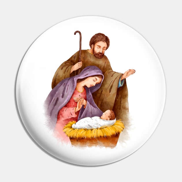 Nativity Painted Pin by Mako Design 