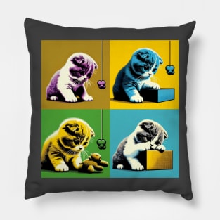 Scottfish Fold Pop Art - Cute Kitties Pillow