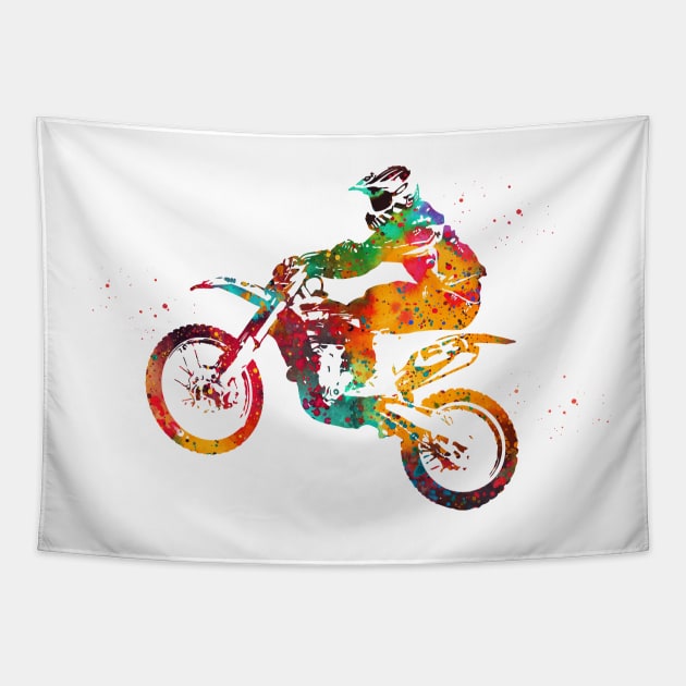 Motocross Dirt Bike Tapestry by erzebeth