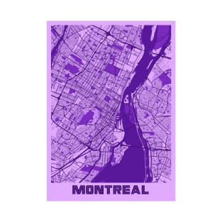 Montreal - Canada Lavender City Map T-Shirt