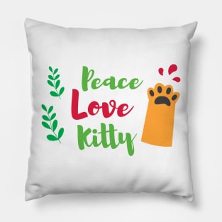 Merry Little Christmas Catsmas Peace Love Pillow