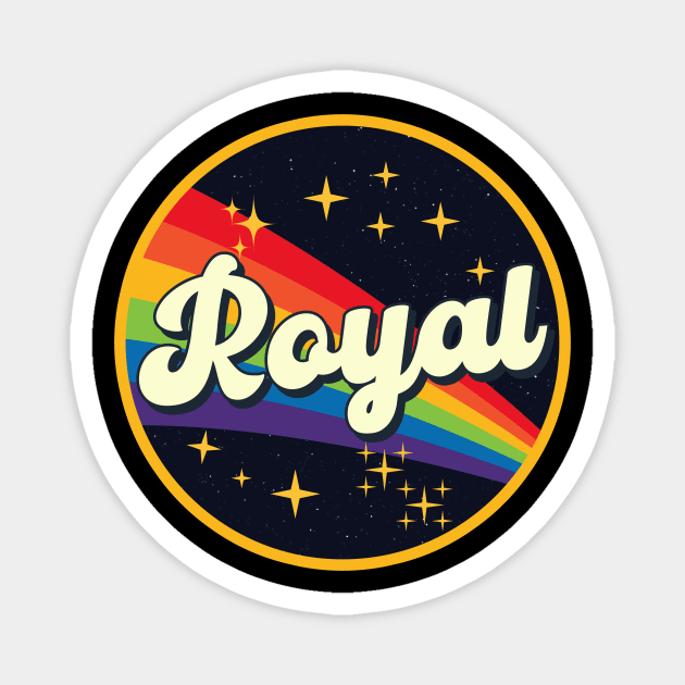 Royal // Rainbow In Space Vintage Style Magnet by LMW Art