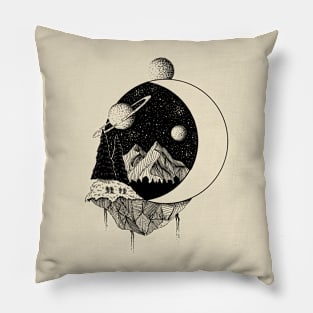 Moonscape With Planets Pillow