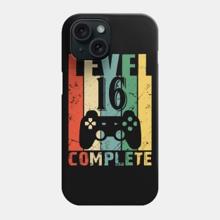 Vintage 16th Wedding Anniversary Level 16 Complete Video Gamer Birthday Gift Ideas Phone Case