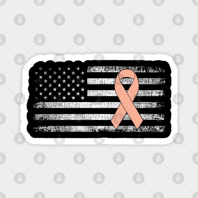 Uterine Cancer Awareness Ribbon Classic American Flag Magnet by Gendon Design