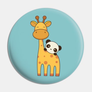 Giraffe and Panda are kawaii cute Pin