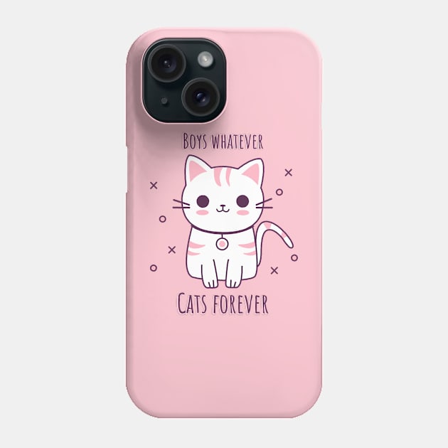 Boys Whatever Cats Forever Phone Case by Starry Axis