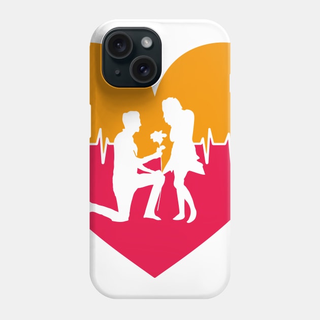 Propose from Love Heartbeat Phone Case by Sanzida Design