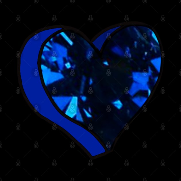 Cool Blue Sapphire Love Heart by ROLLIE MC SCROLLIE